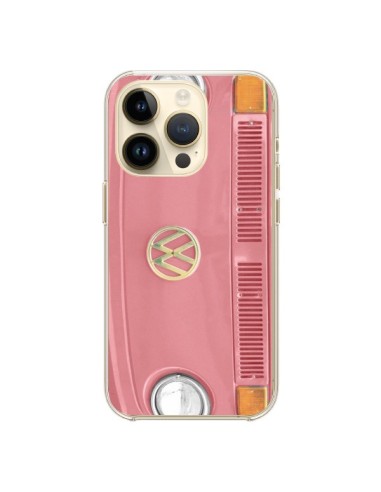 Cover iPhone 14 Pro Groovy Van Hippie VW Rosa - R Delean