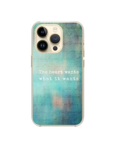 Cover iPhone 14 Pro The heart wants what it wants Cuore - Sylvia Cook