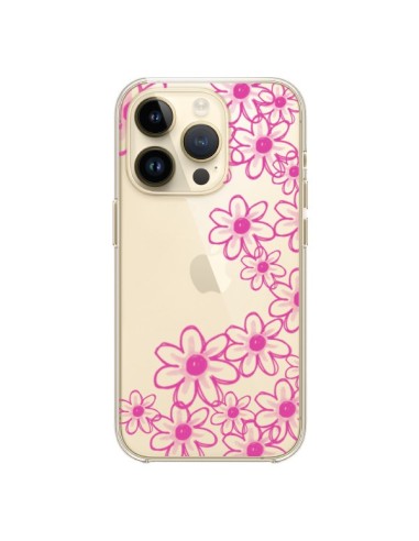 Cover iPhone 14 Pro Fiori Rosa Trasparente - Sylvia Cook