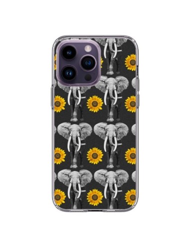 Cover iPhone 14 Pro Max Elefante Girasoli - Eleaxart