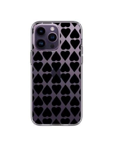 iPhone 14 Pro Max Case Heart Black Clear - Project M