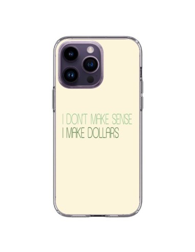 Cover iPhone 14 Pro Max I don't make sense, I make Dollars, beige - Shop Gasoline