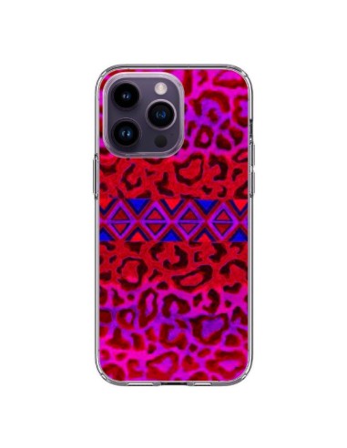 Cover iPhone 14 Pro Max Tribal Leopardo Rosso - Ebi Emporium