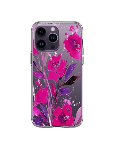 Cover iPhone 14 Pro Max Rose Fiori Trasparente - Ebi Emporium