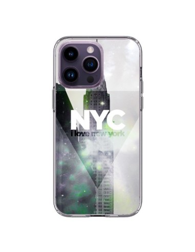 Cover iPhone 14 Pro Max I Love New York City Grigio Viola Verde - Javier Martinez