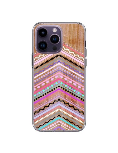 Cover iPhone 14 Pro Max Viola Bosco Legno Azteque Aztec Tribal - Jenny Mhairi