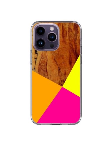 Cover iPhone 14 Pro Max Wooden Colour Block Legno Azteco Aztec Tribal - Jenny Mhairi