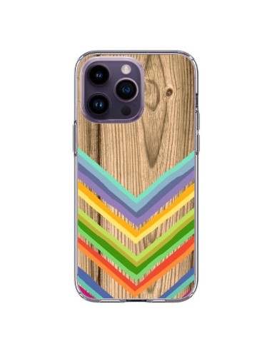 Cover iPhone 14 Pro Max Tribal Azteco Legno Wood - Jonathan Perez