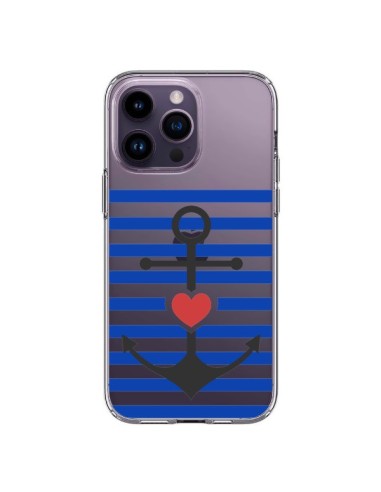 Cover iPhone 14 Pro Max Ancora Marina Cuore Trasparente - Jonathan Perez