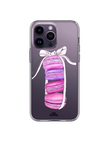 Cover iPhone 14 Pro Max Macarons Rosa Viola Trasparente - kateillustrate