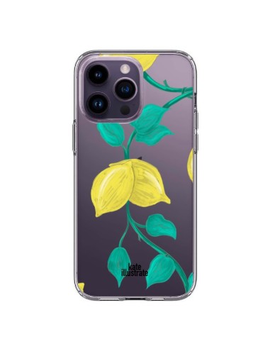 Coque iPhone 14 Pro Max Lemons Citrons Transparente - kateillustrate