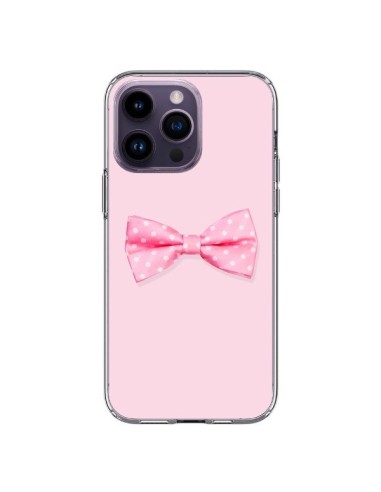 Cover iPhone 14 Pro Max Papillon Rosa Femminile Bow Tie - Laetitia