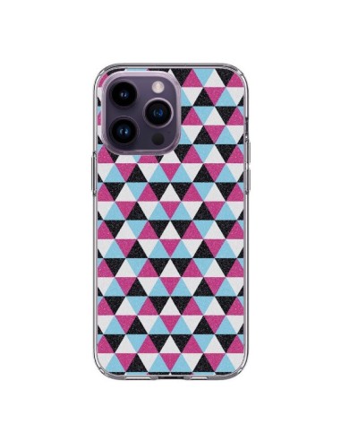 Cover iPhone 14 Pro Max Triangolo Azteco Rosa Blu Grigio - Mary Nesrala