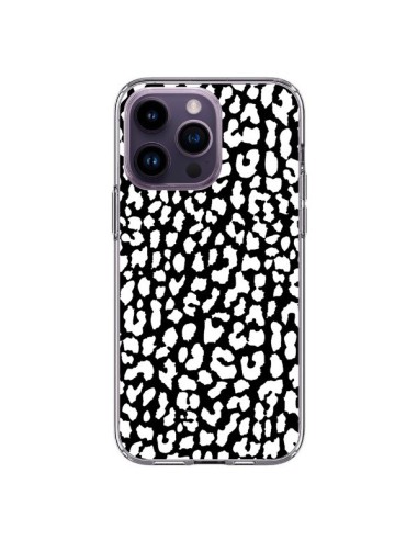 Cover iPhone 14 Pro Max Leopardo Bianco e Nero - Mary Nesrala