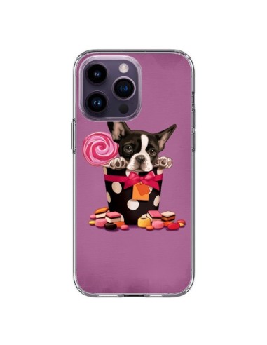 Cover iPhone 14 Pro Max Cane Boite Papillon Pois Bonbon - Maryline Cazenave