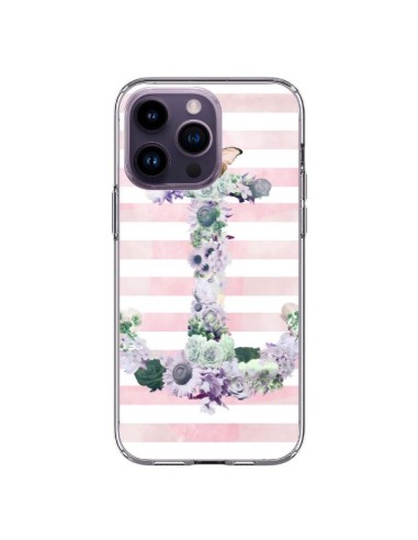 Cover iPhone 14 Pro Max Ancora Marina Rosa Fiori - Monica Martinez