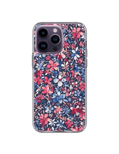 Cover iPhone 14 Pro Max Colorful Little Fiori Azzurro - Ninola Design