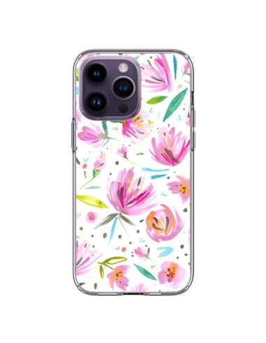 iPhone 14 Pro Max Case Painterly Waterolor Texture Flowers - Ninola Design