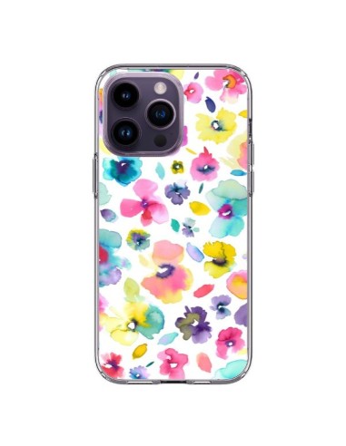 Cover iPhone 14 Pro Max Fiori Colorati Pittura - Ninola Design