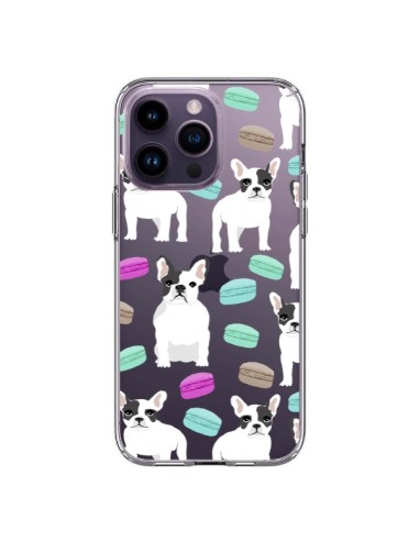 Cover iPhone 14 Pro Max Cani Bulldog Francese Macarons Trasparente - Pet Friendly