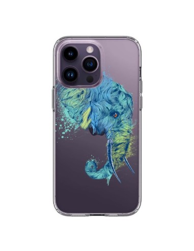 Cover iPhone 14 Pro Max Elefante Trasparente - Rachel Caldwell