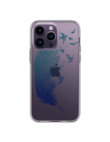 Coque iPhone 14 Pro Max Plume Feather Fly Away Transparente - Rachel Caldwell