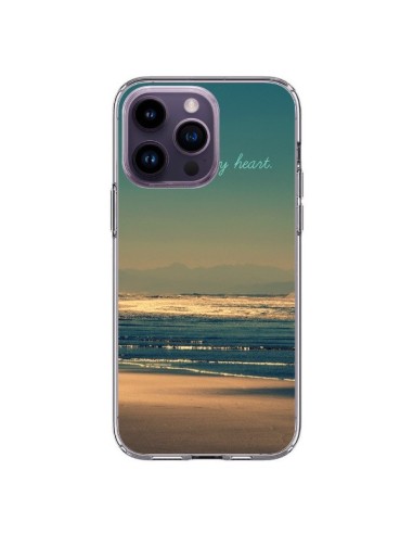 Cover iPhone 14 Pro Max Be still my heart Mare Oceano Sabbia Spiaggia - R Delean