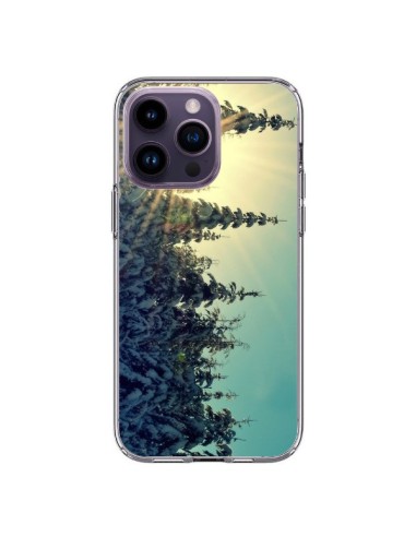 Cover iPhone 14 Pro Max Paesaggio Invernale Neve Montagne Ski Abeti - R Delean