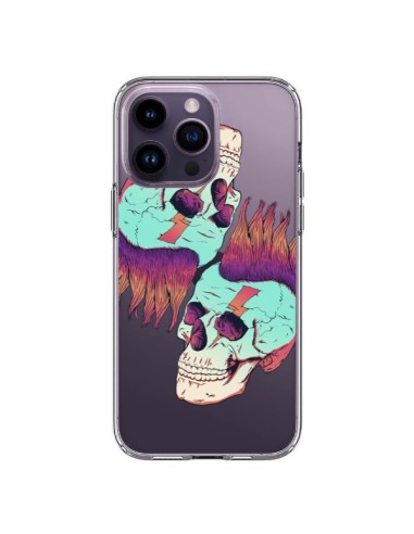 Cover iPhone 14 Pro Max Teschio Punk Doppio Trasparente - Victor Vercesi