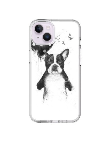 Coque iPhone 14 Plus Lover Bulldog Chien Dog My Heart Goes Boom - Balazs Solti