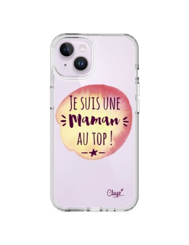 Cover iPhone 14 Plus Sono una Mamma al Top Arancione Trasparente - Chapo