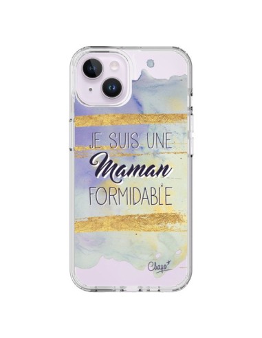 Cover iPhone 14 Plus Sono una Mamma Formidabile Viola Trasparente - Chapo