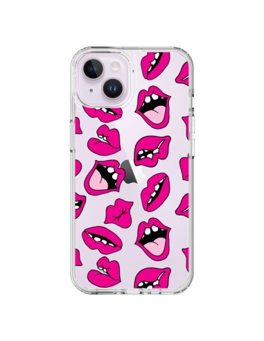 Cover iPhone 14 Plus Labbra Bacio Trasparente - Claudia Ramos