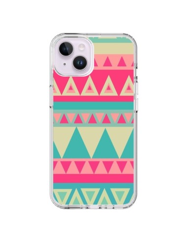 Cover iPhone 14 Plus Azteco Rosa Verde - Eleaxart