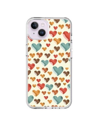 Cover iPhone 14 Plus Coeurs Color_s - Eleaxart