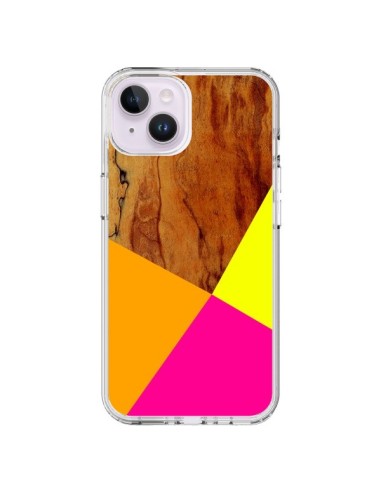 Cover iPhone 14 Plus Wooden Colour Block Legno Azteco Aztec Tribal - Jenny Mhairi