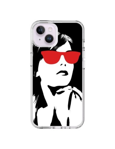 Cover iPhone 14 Plus Ragazza Occhiali Rosso - Jonathan Perez