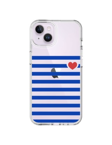 Cover iPhone 14 Plus Mariniere Cuore Amore Trasparente - Jonathan Perez