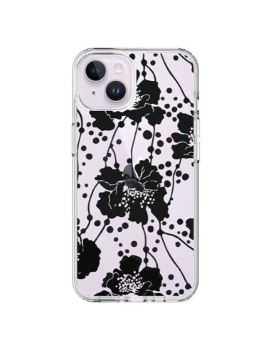 Cover iPhone 14 Plus Fiori Neros Trasparente - Dricia Do