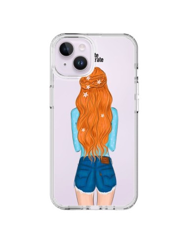 Cover iPhone 14 Plus Red Hair Don't Care Capelli Rossi Trasparente - kateillustrate