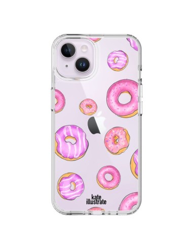 Cover iPhone 14 Plus Ciambelle Rosa Trasparente - kateillustrate