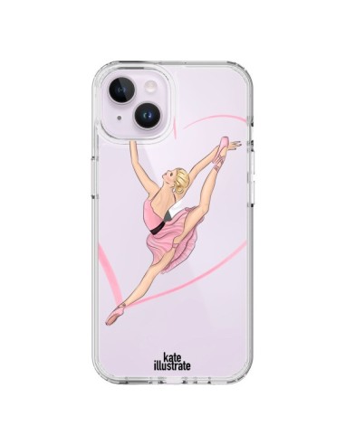 Cover iPhone 14 Plus Ballerina Salto Danza Trasparente - kateillustrate