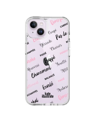 Cover iPhone 14 Plus Ballerina Parole Trasparente - kateillustrate