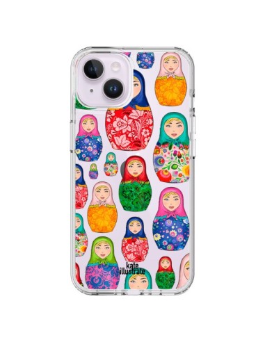 Cover iPhone 14 Plus Matryoshka Bambola Russa Trasparente - kateillustrate