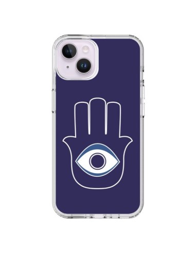 Cover iPhone 14 Plus Mano di Fatima Occhio Blu - Laetitia