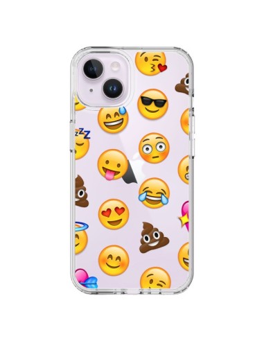 Cover iPhone 14 Plus Emoji Trasparente - Laetitia