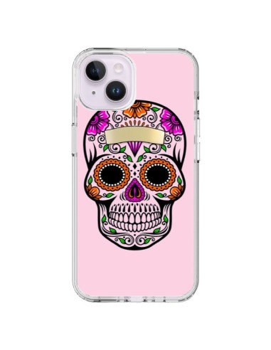 Cover iPhone 14 Plus Teschio Messicano Rosa Multicolore - Laetitia