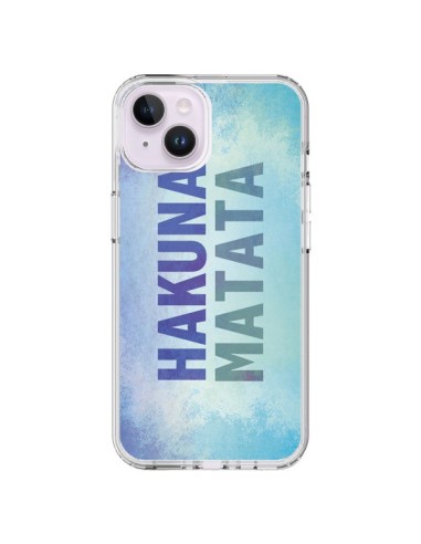 Coque iPhone 14 Plus Hakuna Matata Roi Lion Bleu - Mary Nesrala