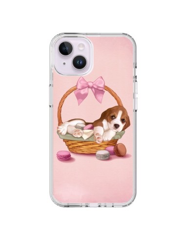 Cover iPhone 14 Plus Cane Panier Papillon Macarons - Maryline Cazenave