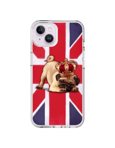 Coque iPhone 14 Plus Chien Dog Anglais UK British Queen King Roi Reine - Maryline Cazenave